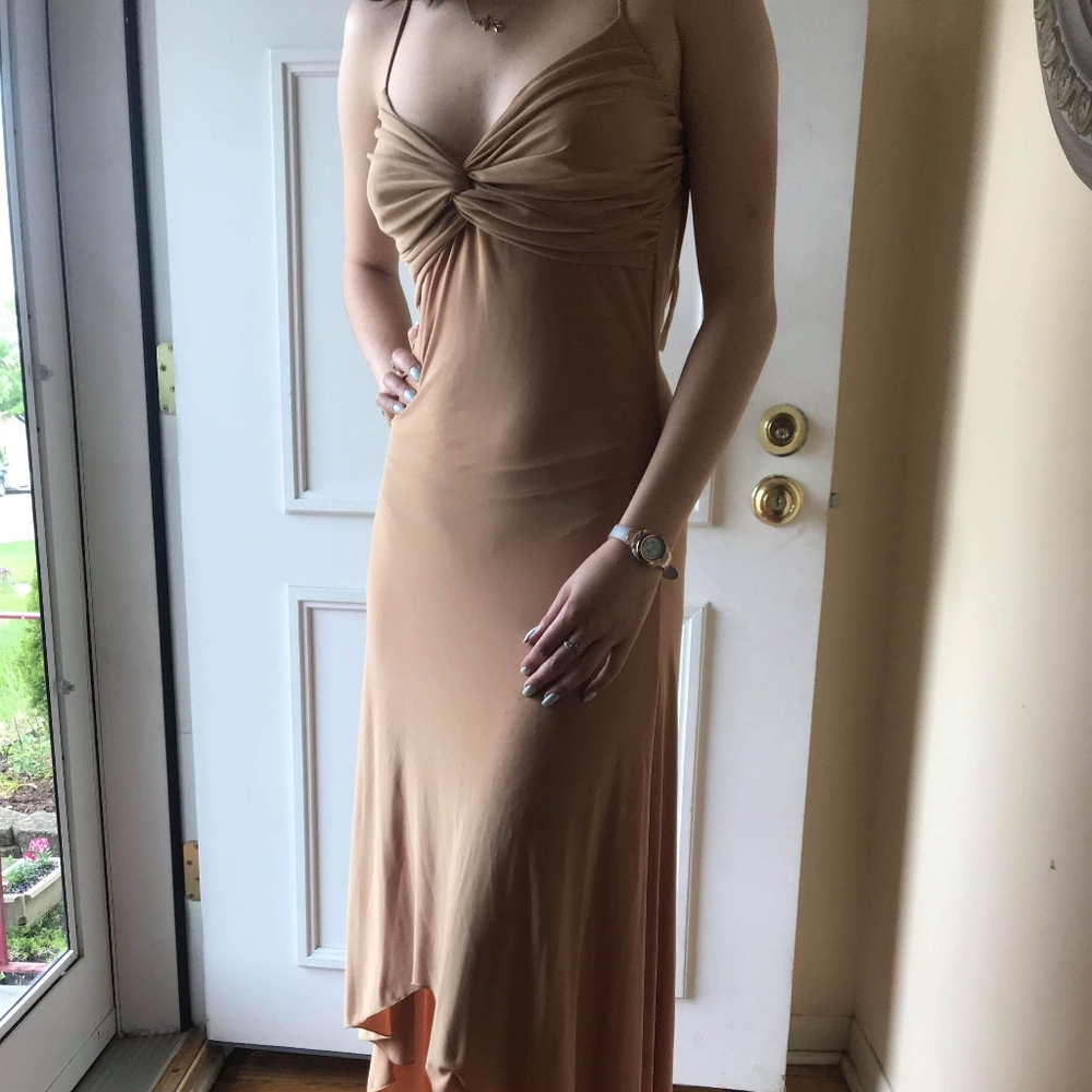 Long Formal Tan Dress